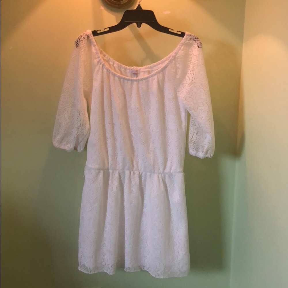 White Lace Long Sleeve Dress